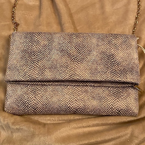 Nico & Olive Faux Snake Skin Clutch, Crossbody Bag - Picture 1 of 13